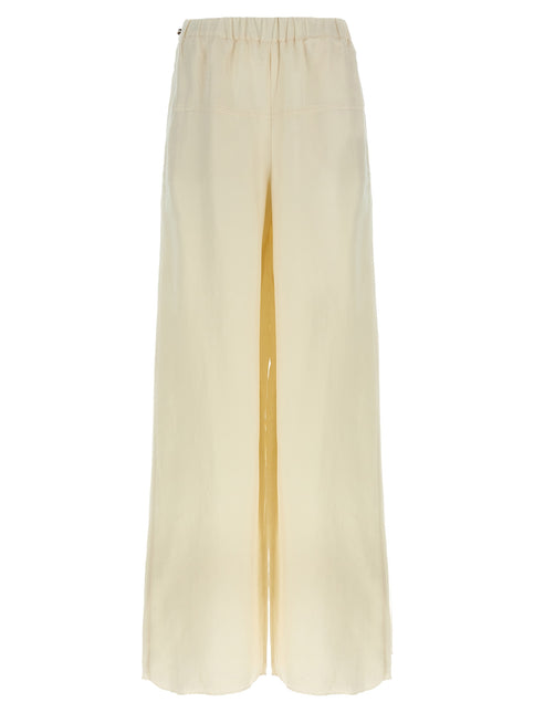Max Mara White Flax Casual Pants