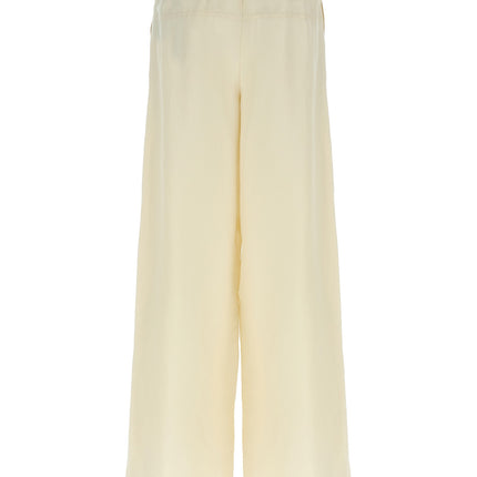 Max Mara White Flax Casual Pants