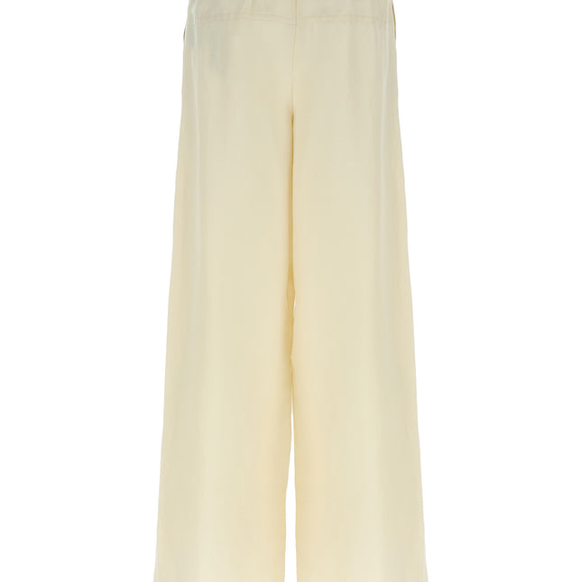 Max Mara White Flax Casual Pants