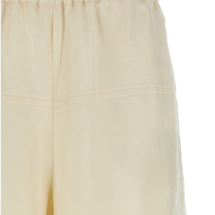 Max Mara White Flax Casual Pants