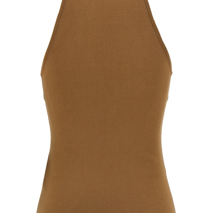Max Mara Brown Viscose Sleeveles T-Shirt