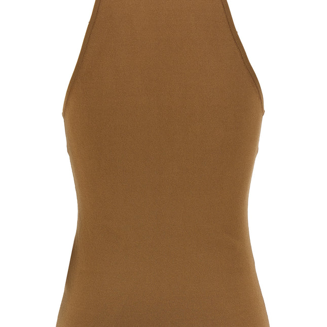 Max Mara Brown Viscose Sleeveles T-Shirt