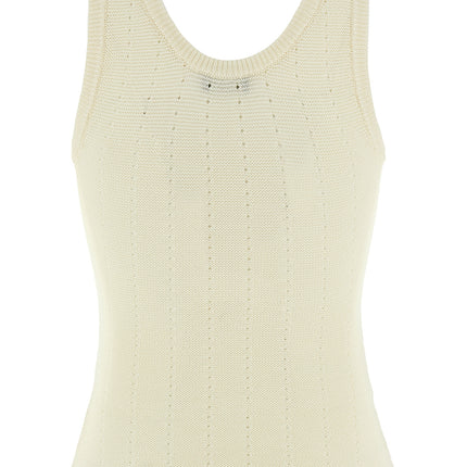 Etro White Silk Sleeveles T-Shirt