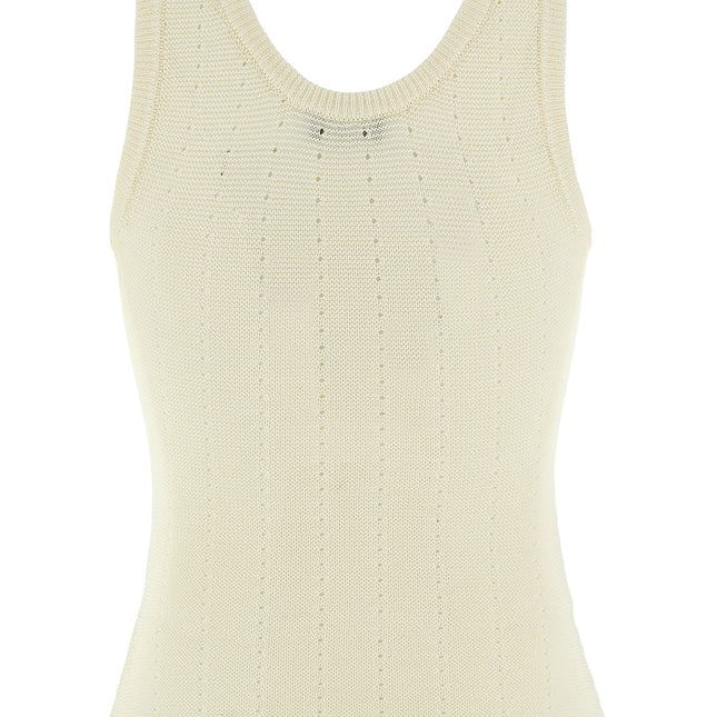 Etro White Silk Sleeveles T-Shirt