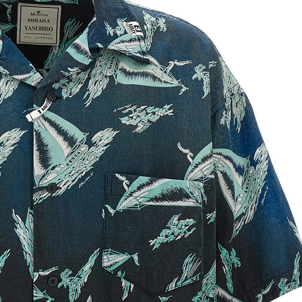 Maison Mihara Yasuhiro Blue Rayon Blouse