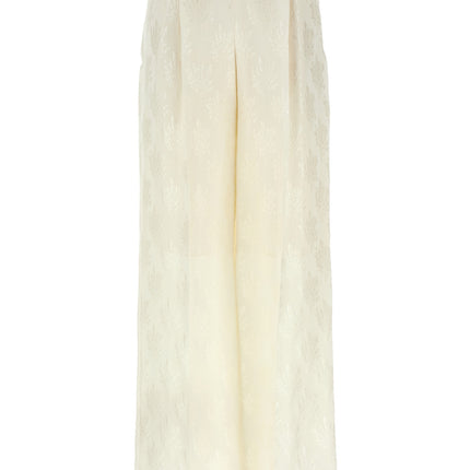 Fendi White Silk Casual Pants