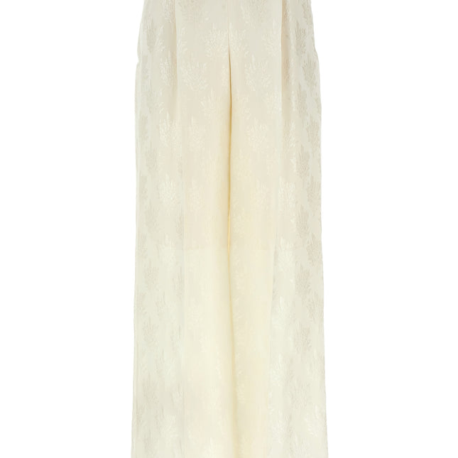 Fendi White Silk Casual Pants