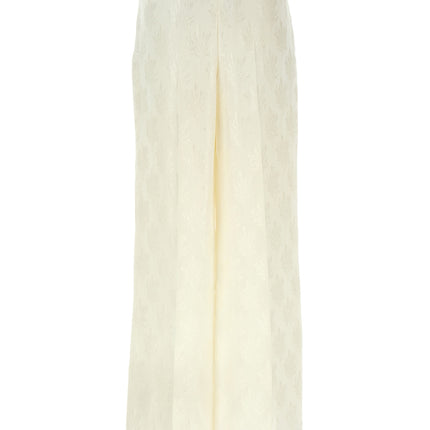 Fendi White Silk Casual Pants