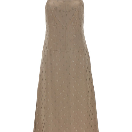 Fendi Gray Silk Midi Dress