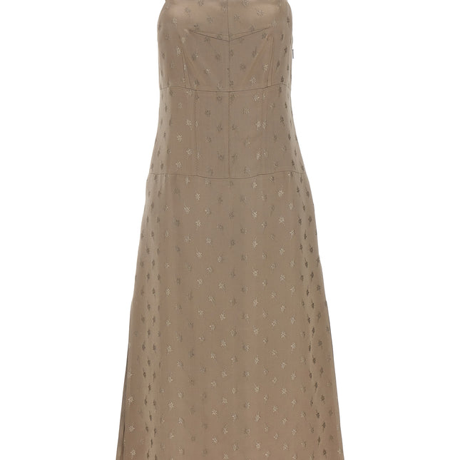 Fendi Gray Silk Midi Dress