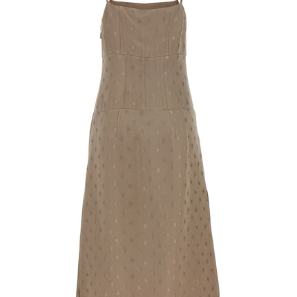 Fendi Gray Silk Midi Dress