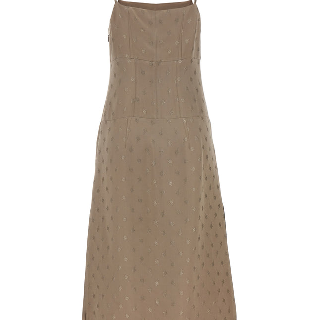 Fendi Gray Silk Midi Dress