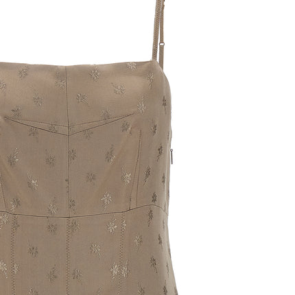 Fendi Gray Silk Midi Dress