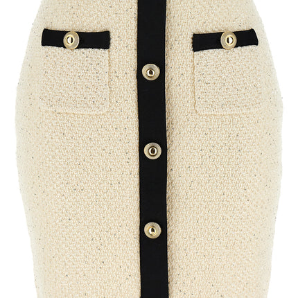Self-Portrait Bicolor Cotton Long Skirt