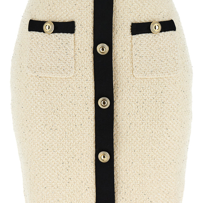 Self-Portrait Bicolor Cotton Long Skirt