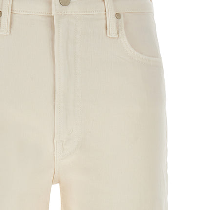 Mother Denim White Cotton High-Waisted Jean