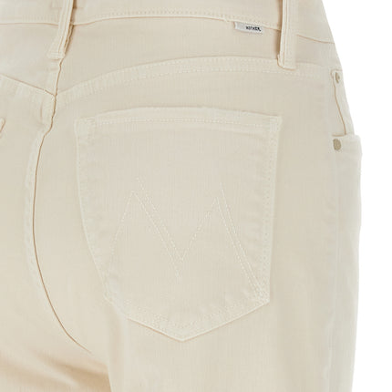Mother Denim White Cotton High-Waisted Jean