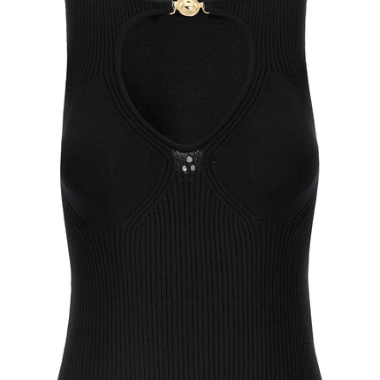 Marine Serre Black Viscose Tank Tops