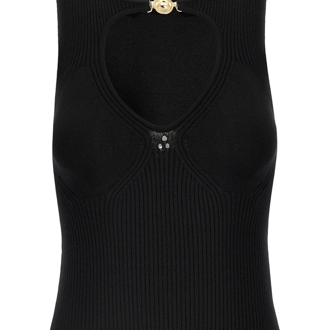 Marine Serre Black Viscose Tank Tops