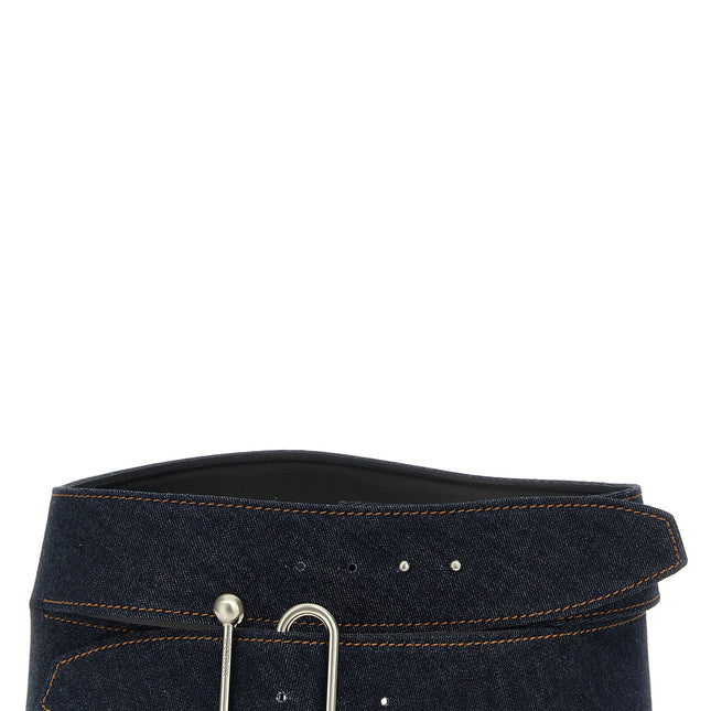 Sportmax Blue Cotton High-Waist Belt