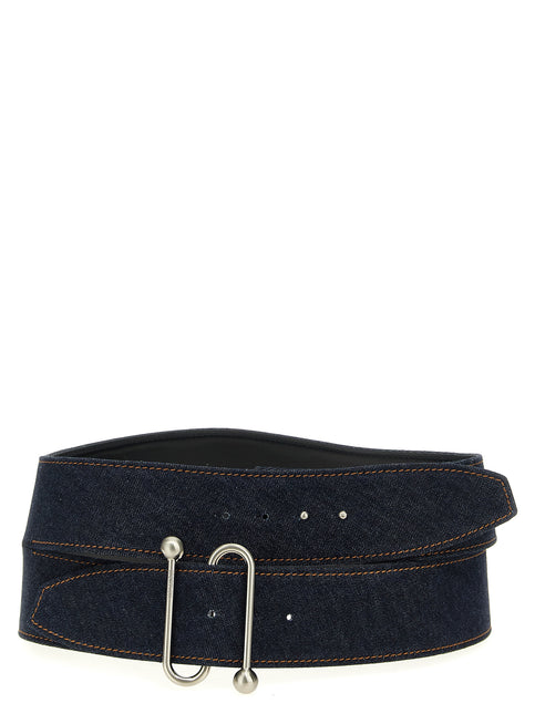 Sportmax Blue Cotton High-Waist Belt