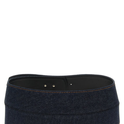 Sportmax Blue Cotton High-Waist Belt