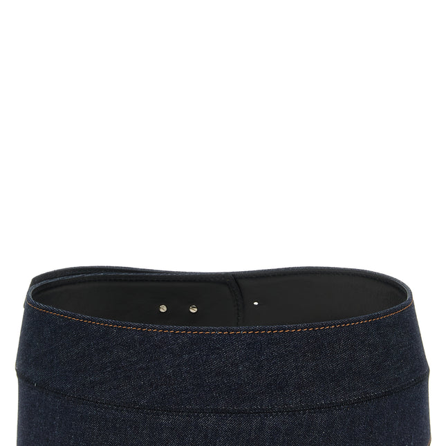 Sportmax Blue Cotton High-Waist Belt