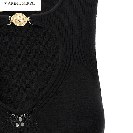 Marine Serre Black Viscose Tank Tops