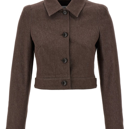 Max Mara Brown Cotton Blazer