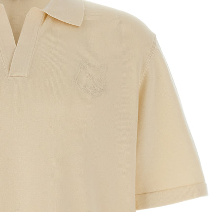 Maison Kitsuné Beige Cotton Polo Shirt