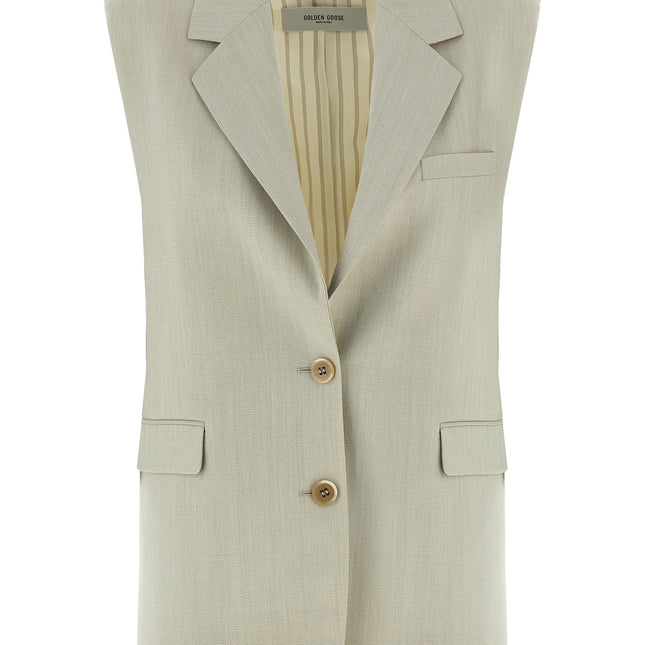 Golden Goose Beige Virgin Wool Sleeveless Jacket