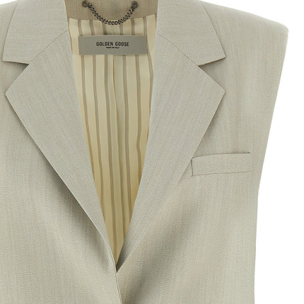 Golden Goose Beige Virgin Wool Sleeveless Jacket