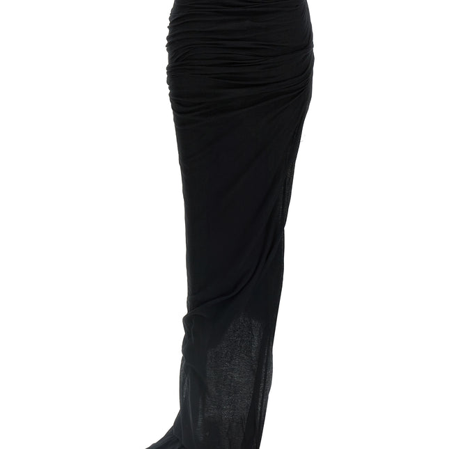 Rick Owens Black Cotton Mini Skirt
