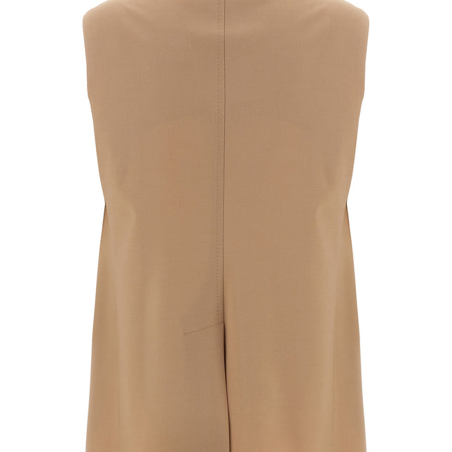 Tagliatore Beige Virgin Wool Sleeveless Jacket