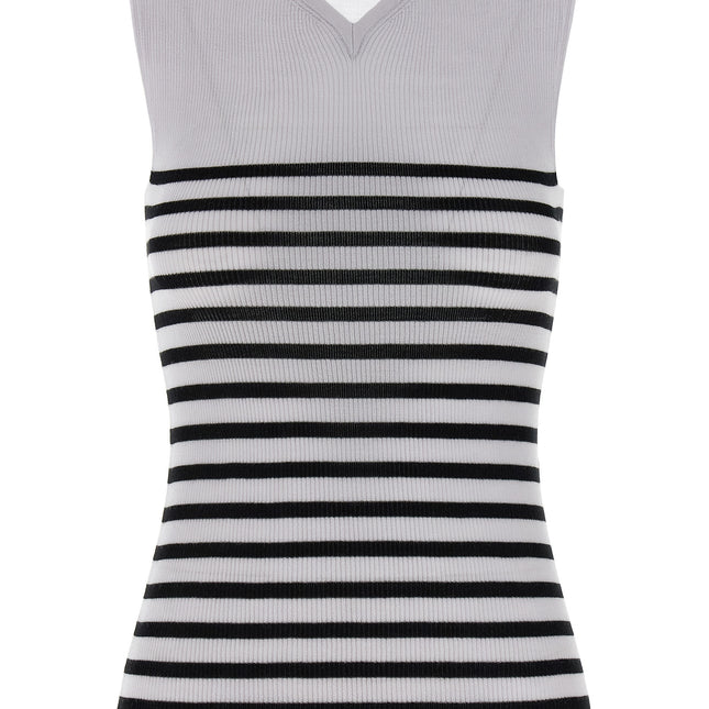 Khaite Bicolor Wool Sleeveles T-Shirt