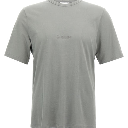Saint Laurent Gray Cotton T-Shirt