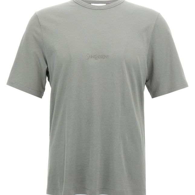 Saint Laurent Gray Cotton T-Shirt