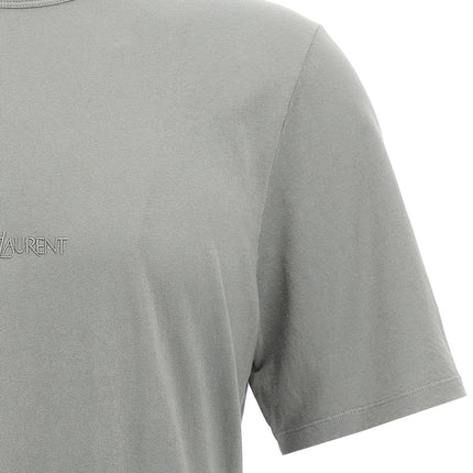 Saint Laurent Gray Cotton T-Shirt
