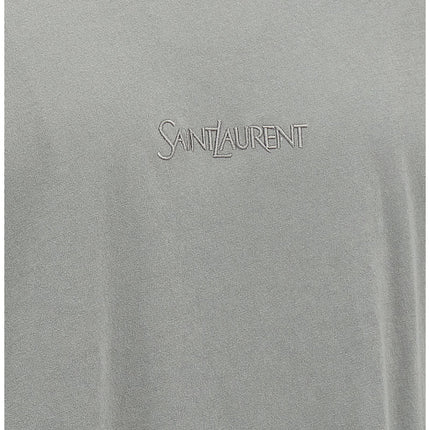 Saint Laurent Gray Cotton T-Shirt