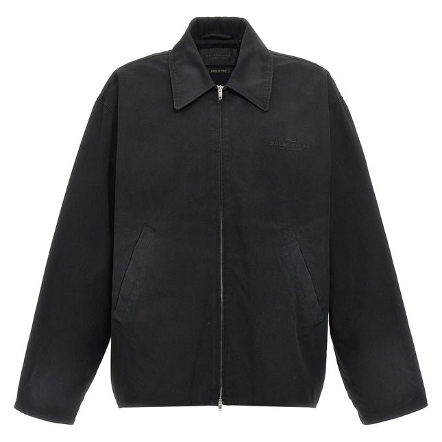 Balenciaga Black Cotton Full-Length Jacket