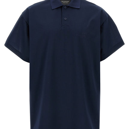 Balenciaga Blue Cotton Polo Shirt