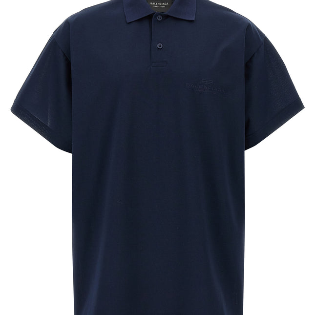 Balenciaga Blue Cotton Polo Shirt