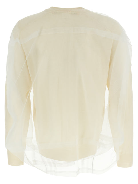 Comme Des Garçons White Wool Cardigan