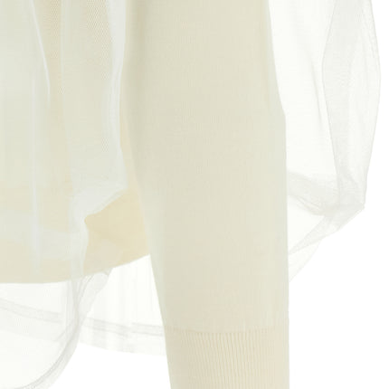 Comme Des Garçons White Wool Cardigan