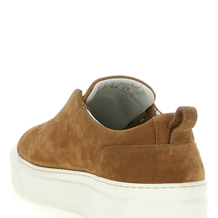 Kiton Brown Calfskin Low Top Sneakers