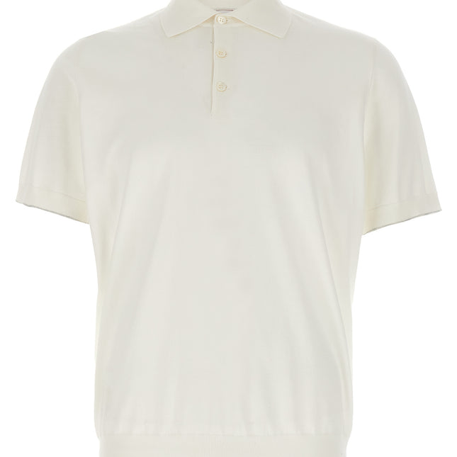 Brunello Cucinelli White Cotton Polo Shirt