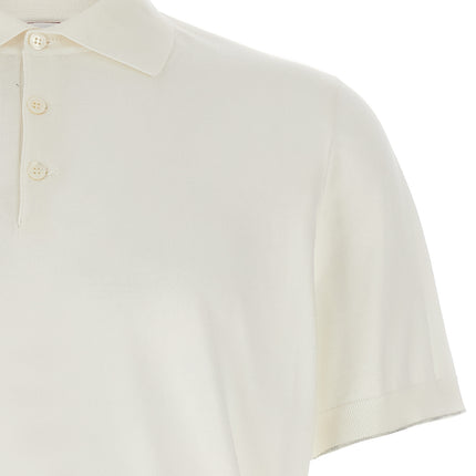 Brunello Cucinelli White Cotton Polo Shirt