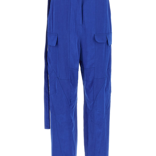 Ferragamo Blue Lyocell Cargo Pants