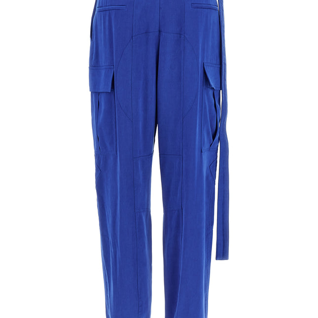 Ferragamo Blue Lyocell Cargo Pants