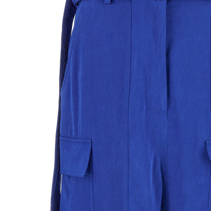 Ferragamo Blue Lyocell Cargo Pants